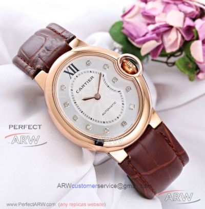 Perfect Replica Ballon Bleu De Cartier Rose Gold Case 40mm Automatic Women's Watch